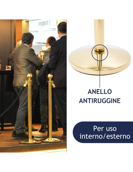 Colonnina segnapercorso da esterno con anello antiruggine