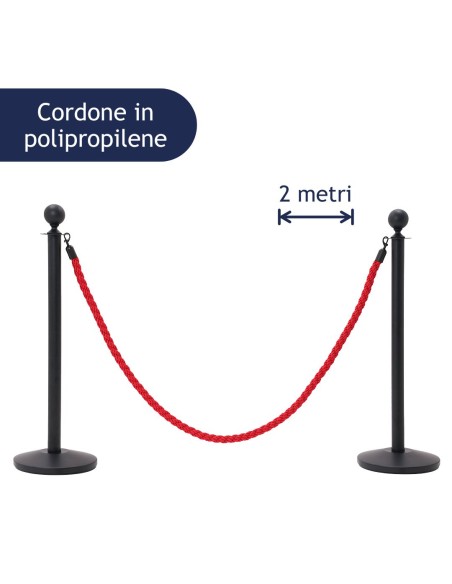 Cordone segnapercorso in polipropilene rosso