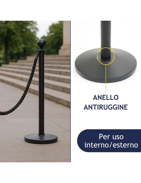 Colonnina segnapercorso da esterno con anello antiruggine