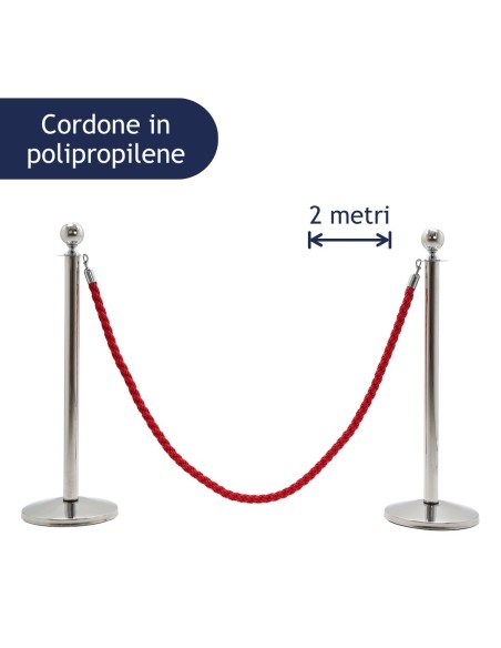 Cordone segnapercorso in polipropilene rosso