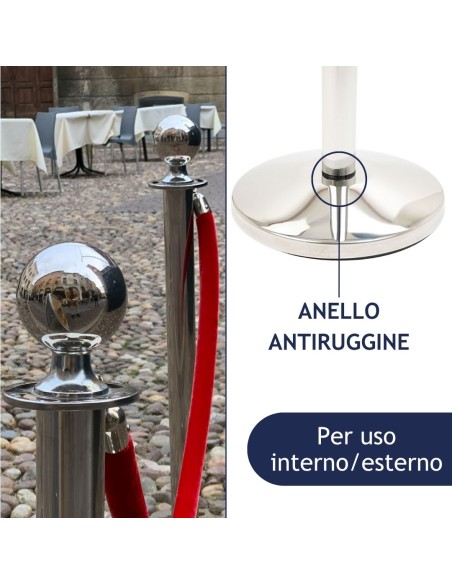 Colonnina segnapercorso da esterno con anello antiruggine