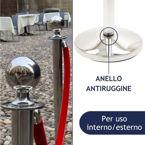 Colonnina segnapercorso da esterno con anello antiruggine - DANIELI