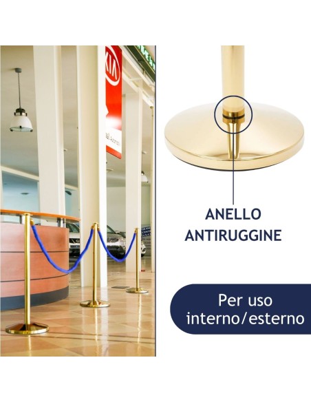 Colonnina segnapercorso da esterno con anello antiruggine