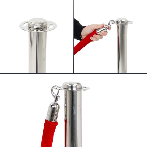 Colonnina con corda in velluto rossa - DANIELI