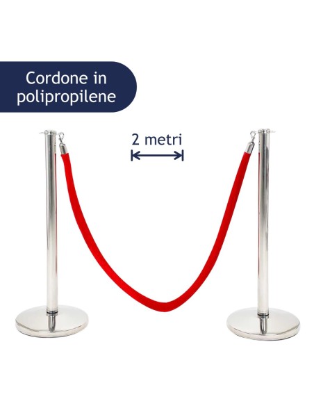 Corda segnapercorso in velluto rosso