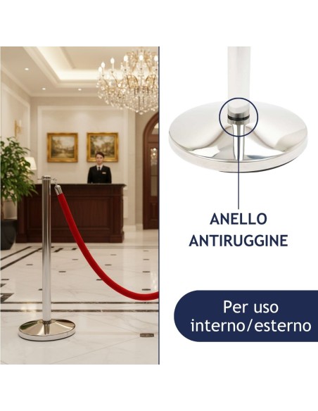 Colonnina segnapercorso da esterno con anello antiruggine