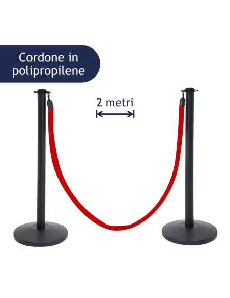 Corda segnapercorso in velluto rosso