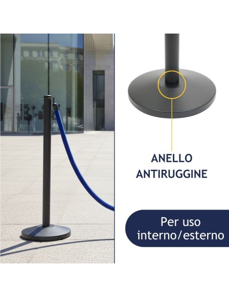 Colonnina segnapercorso da esterno con anello antiruggine