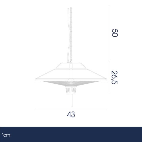 misure Lampada a infrarossi radiante a soffitto esterno - DANIELI