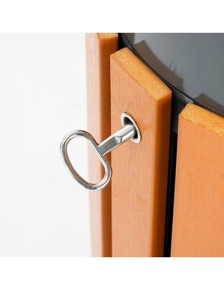 Cestino portarifiuti in legno da esterno per arredo urbano da 40 litri