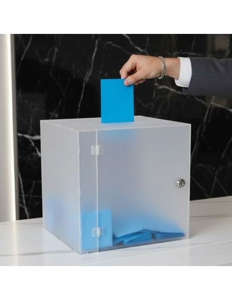 urna in plexiglass satinato per elezioni