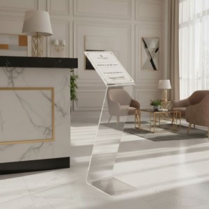 espositore a leggio in plexiglass all'ingresso di un hotel - DANIELI
