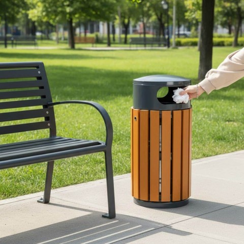 cestino porta rifiuti per arredo urbano - DANIELI