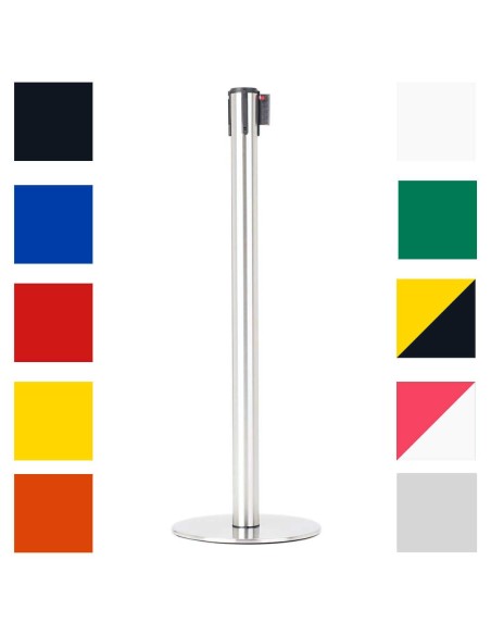 Colonnina segnapercoso con nastro da 3 metri disponibile in 10 colori
