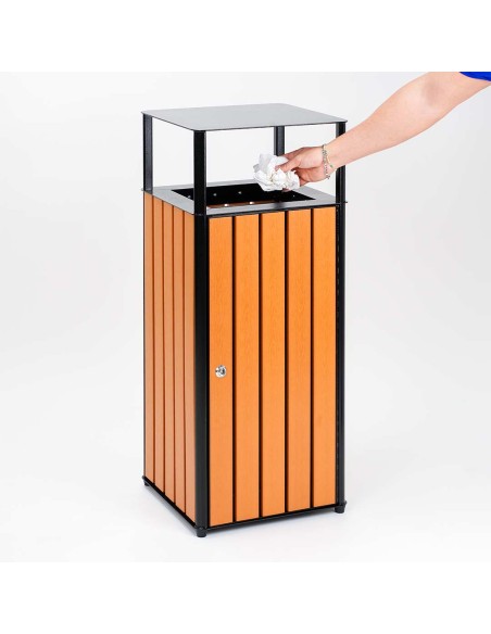 Cestino per Rifiuti Arredo Urbano 53 litri con Copertura