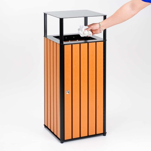 Cestino per Rifiuti Arredo Urbano 53 litri con Copertura - DANIELI