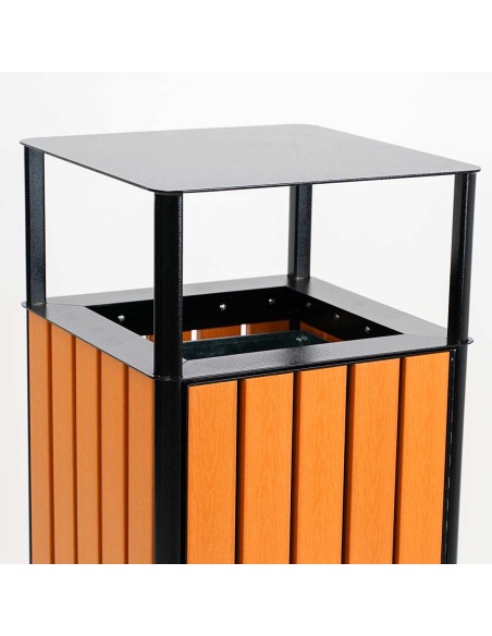 Cestino per Rifiuti Arredo Urbano 53 litri con Copertura