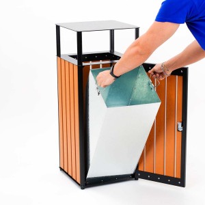 Cestino per Rifiuti Arredo Urbano 53 litri con Copertura - DANIELI