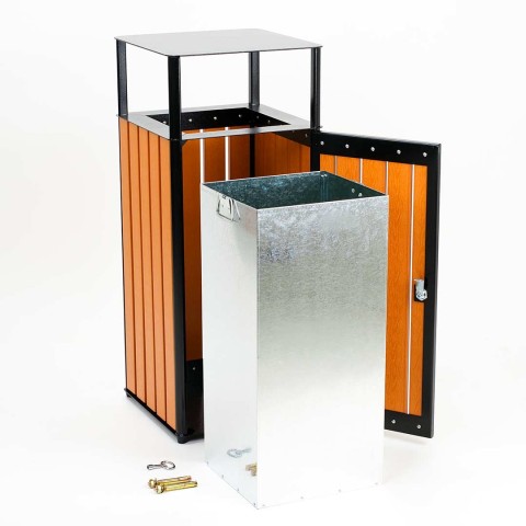 Cestino per Rifiuti Arredo Urbano 53 litri con Copertura - DANIELI