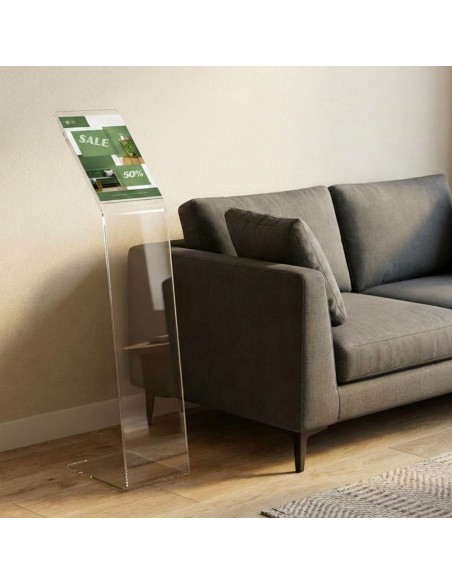 espositore a leggio in plexiglass trasparente