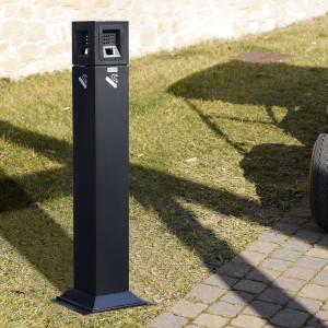 Posacenere a Colonna Nero o Acciaio Alto 106 cm, da 3 litri - DANIELI