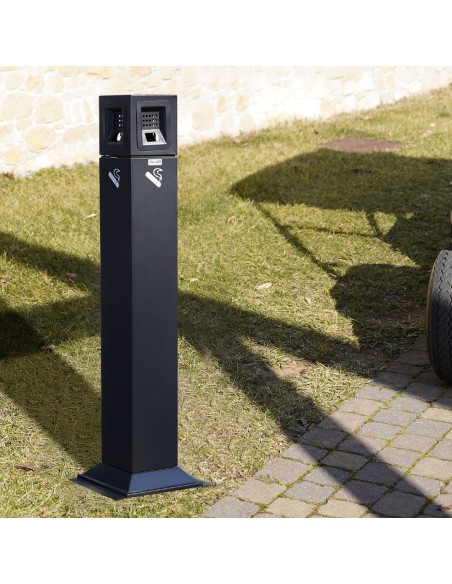 Posacenere a Colonna Nero o Acciaio Alto 106 cm, da 3 litri