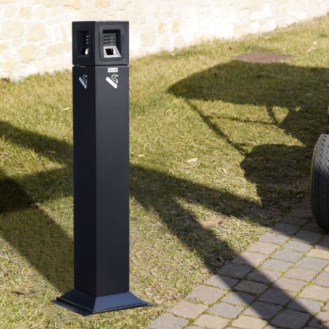 Posacenere a Colonna Nero o Acciaio Alto 106 cm, da 3 litri - DANIELI