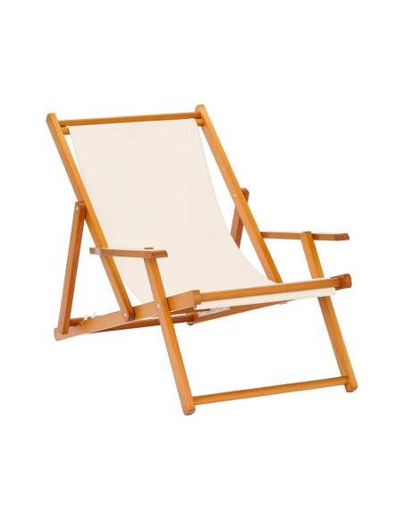 sedia sdraio legno con braccioli