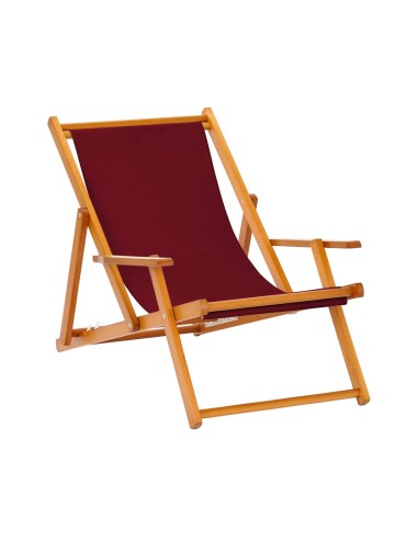 sedia sdraio legno con braccioli