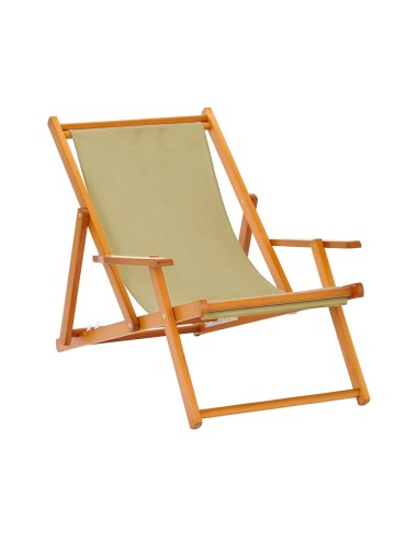 sedia sdraio legno con braccioli