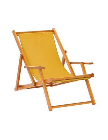 sedia sdraio legno con braccioli