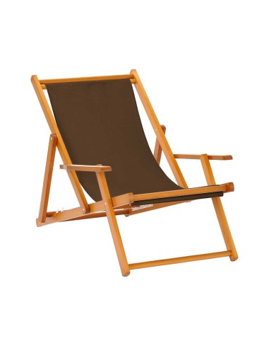 sedia sdraio legno con braccioli