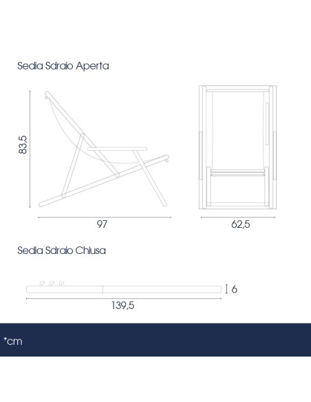 Sedia Sdraio Legno con Braccioli - Danieli Ho.Re.Ca.