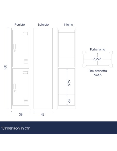 dimensioni armadietto da spogliatoio