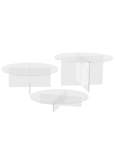Set 3 alzatine per catering in plexiglass