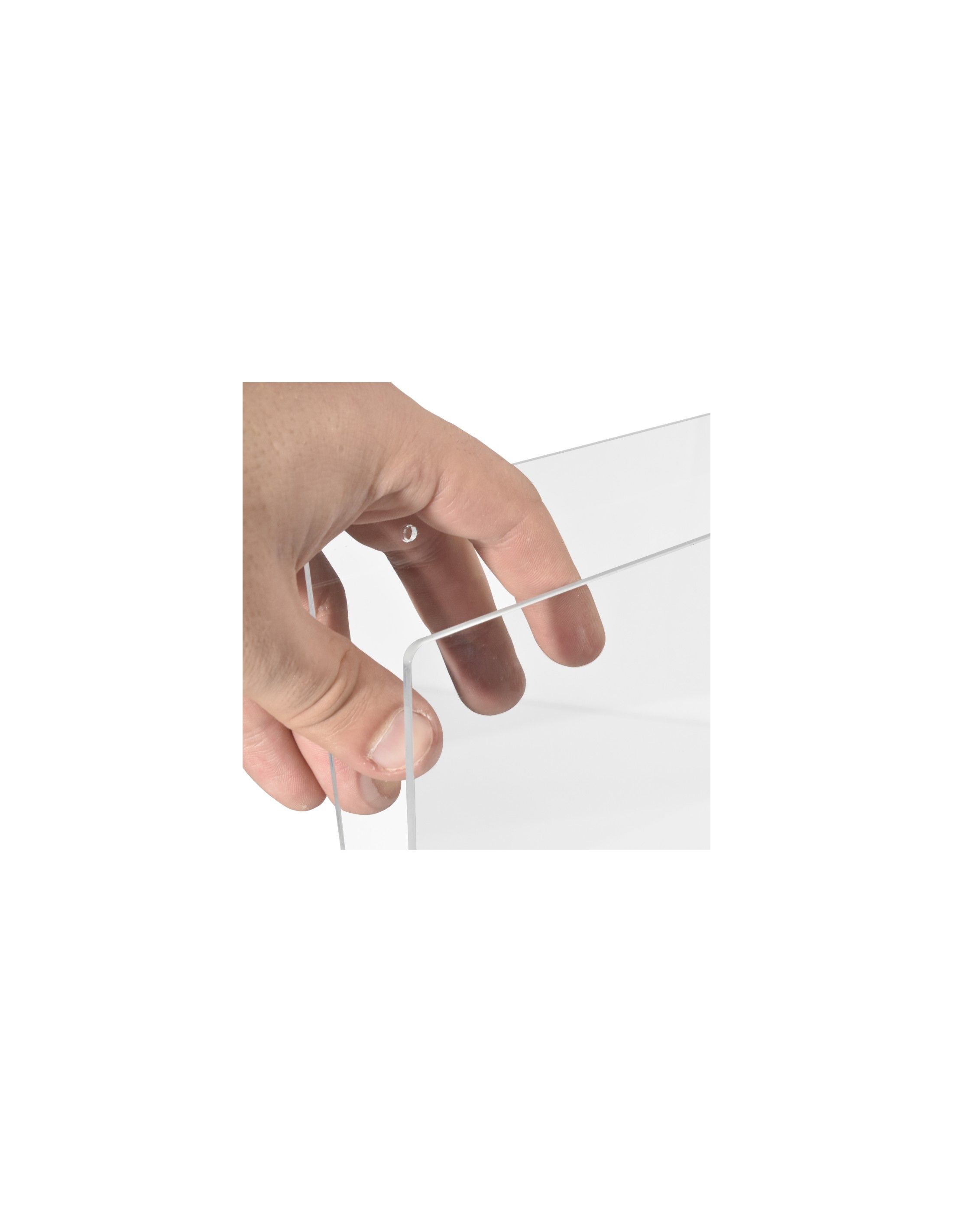 Foglio in acrilico trasparente perspex, forato A4, 297 x 210 , 2
