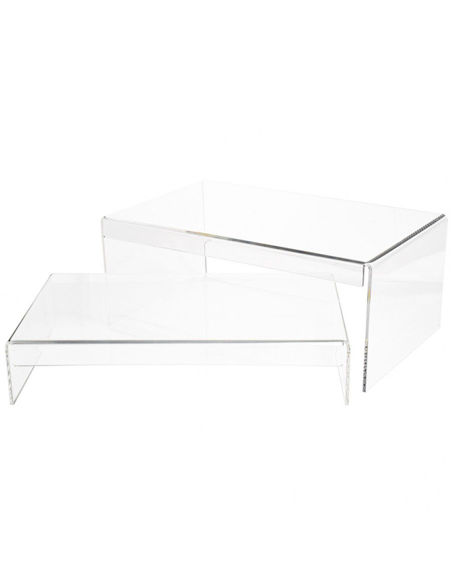 Set di 2 Espositori in Plexiglass Trasparente