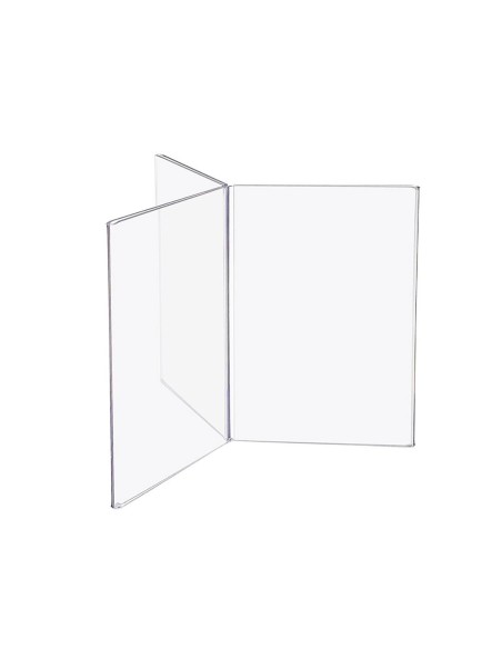 Porta avvisi trifacciale in plexiglass