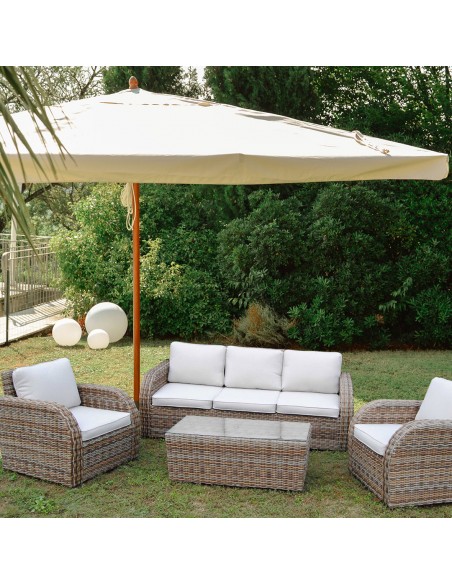 ombrellone da giardino quadrato in legno