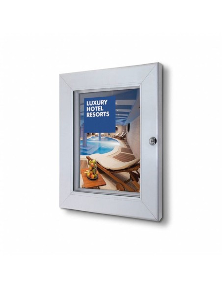 Bacheca per interni porta poster con anta a libro