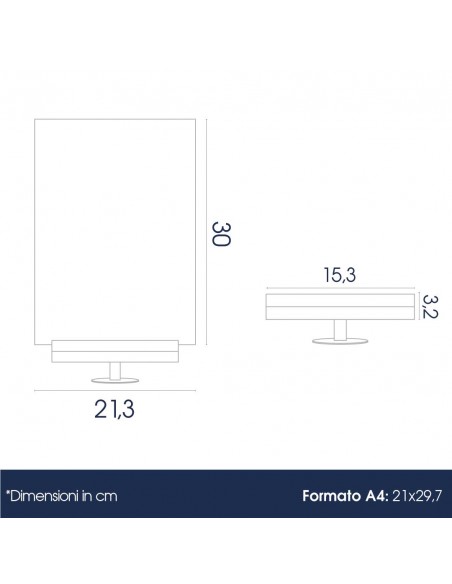 Espositore Portavvisi A4 - A5 in Plexiglass per Colonnine MUSEUM