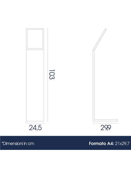 Espositore a leggio nero con tasca in plexiglass A4 V