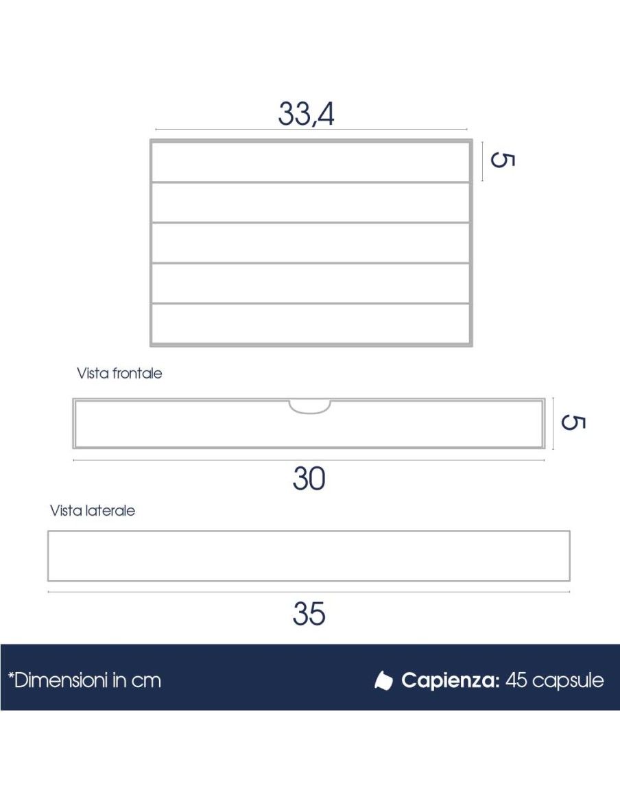 Dimensioni cassetto porta capsule