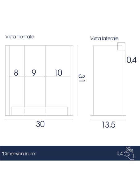dimensione contenitore coppette