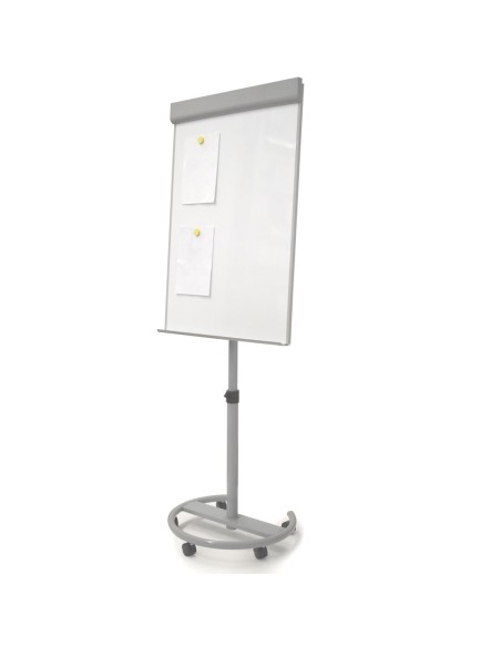 Lavagna magnetica autoportante carrellata con fogli mobili