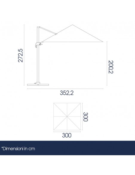 Misure ombrellone 3x3