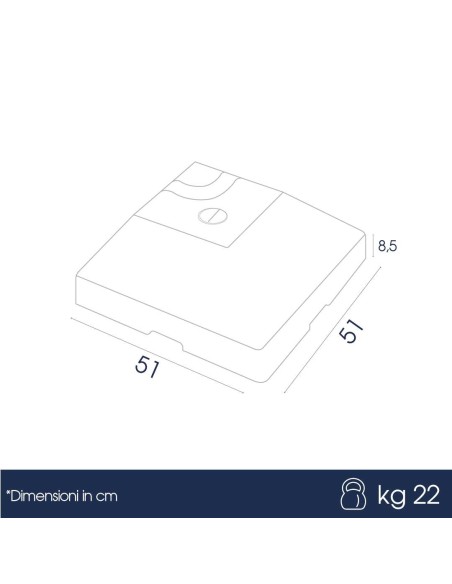 Zavorra per ombrelloni decentrati in alluminio 3x4  e 3x3