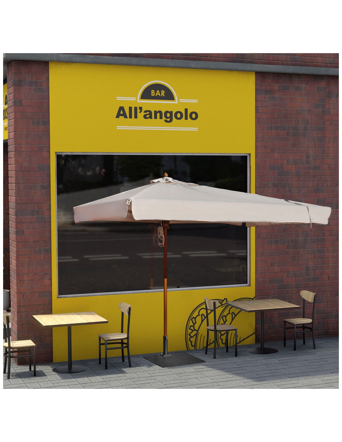 Mezzo Ombrellone Da Giardino 230x130x249 Cm In Metallo E Poliestere Caffe 215305 Mezzo Ombrellone Da Giardino 230x130x249 Cm In Metallo E Poliestere Caffe 215305