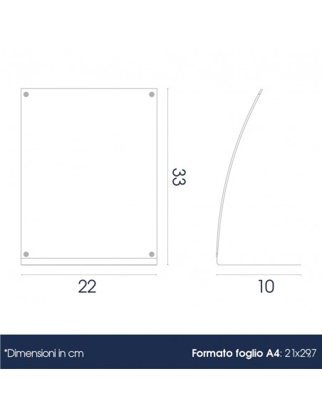 Portafoto da tavolo in plexiglass orizzontale con magneti
