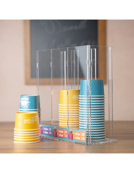 Espositore porta coppette per gelaterie